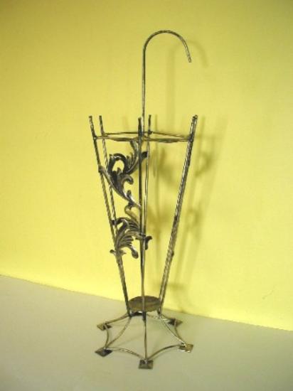 Prekės „Dėklas skėčiams metalinis sendinto aukso spalvos 80 x 30 cm 90-968“ paveikslėlis