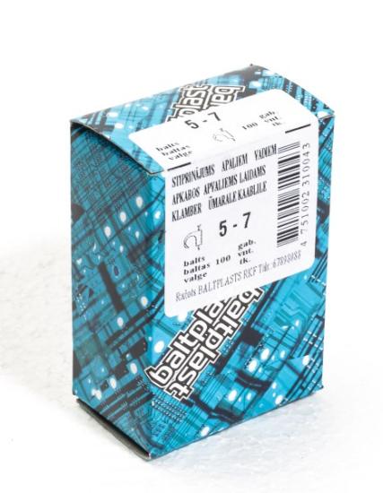 Prekės „Apkaba laidų tvirtinimui balta 5 x 7 mm 100 vnt Baltplasts“ paveikslėlis
